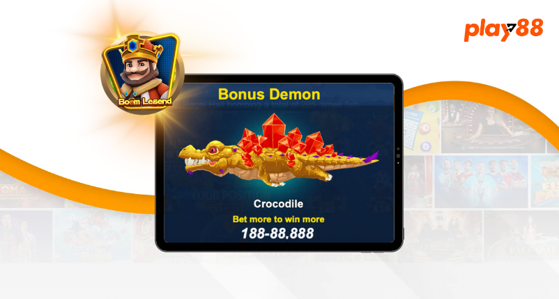 Bonus Demon Crocodile with payout information on Boom Legend JILI game at Play88.