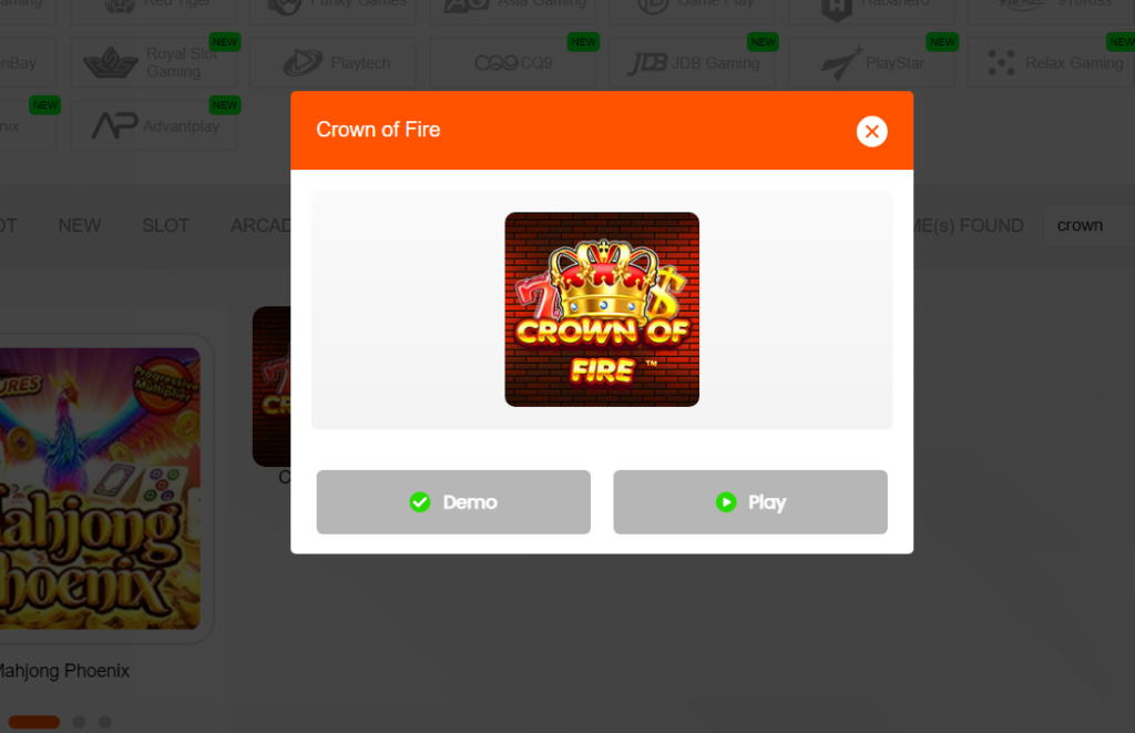 Once you log in, you can begin playing the Crown slot game and experience its exciting royal features.