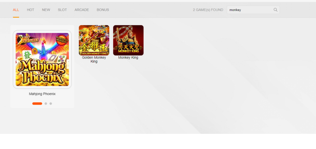 After logging in, use the search bar on the Play88 homepage to find the Monkey King slot game.