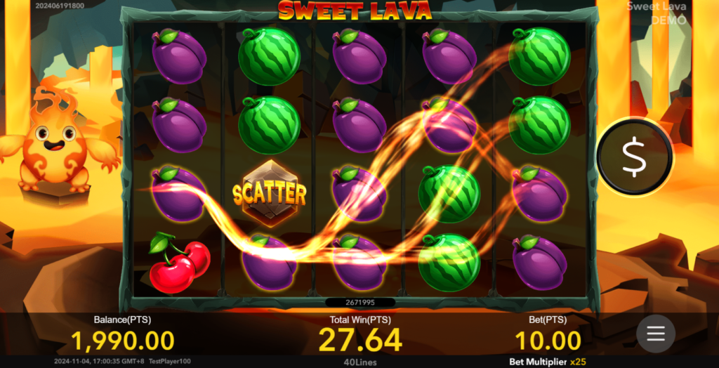 Sweet Lava game fully compatible with Android and iOS devices, available on Play88 online casino platform.