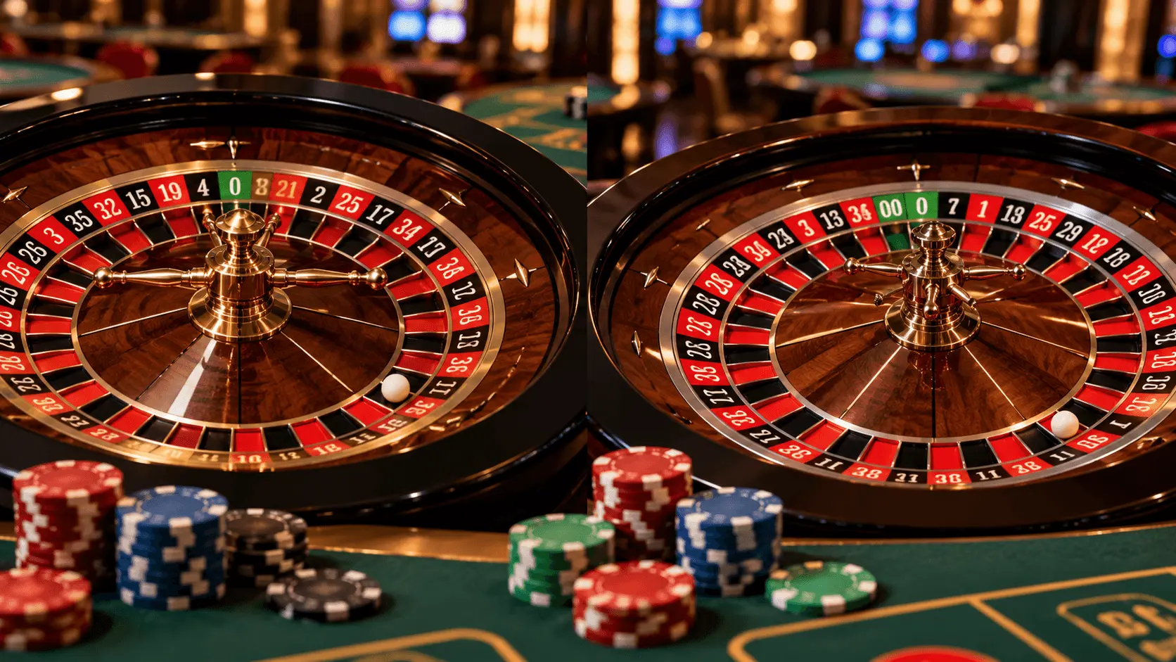 European and American roulette wheel differences
